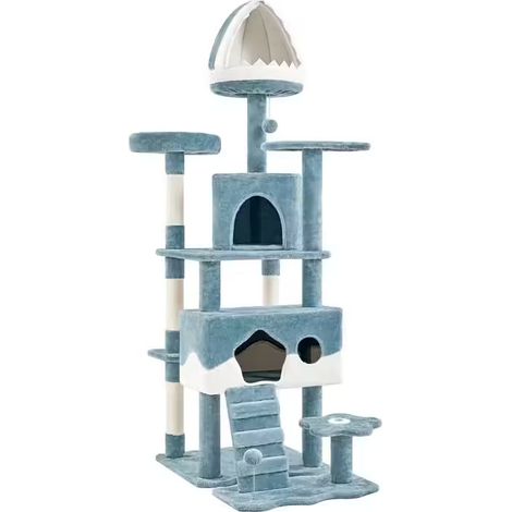 Tunnel pour chat XL en peluche – avec lit intégré, 85×70 cm, gris, idéal pour intérieur (1/5)