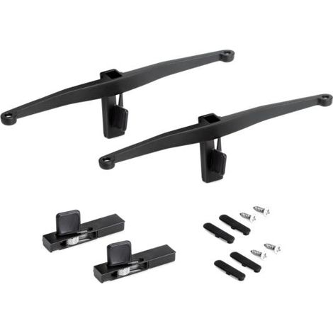 Emuca - Jeu de supports Zero pour étagère en bois zamak noir texturé - 7021354 (1/5)