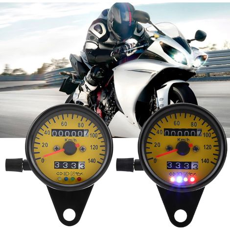 Compteur de vitesse moto 60mm avec indicateur, noir, jauge de vitesse universelle (1/5)