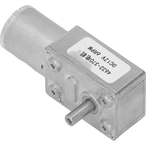 Moteur à engrenages à vis sans fin 6 tr/min, robuste et autobloquant, à courant continu, pour ouvre-portes et petits treuils (12 V CC). (1/5)