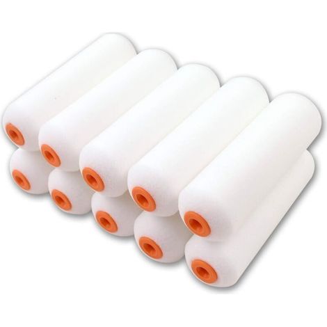Pack of 10 high density foam mini roller sleeves for 110mm roller Ideal for high gloss coatings on smooth surface (11cm)