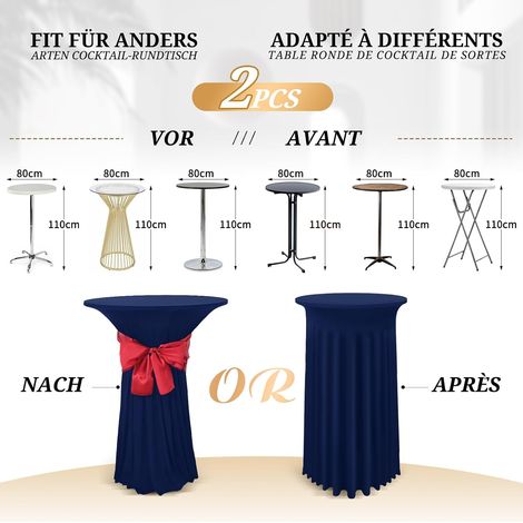 Housse de table haute 80 x 110 cm lot de 2 80x110 cm (1/3)