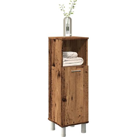Badschrank Altholz-Optik 30x30x95 cm Holzwerkstoff