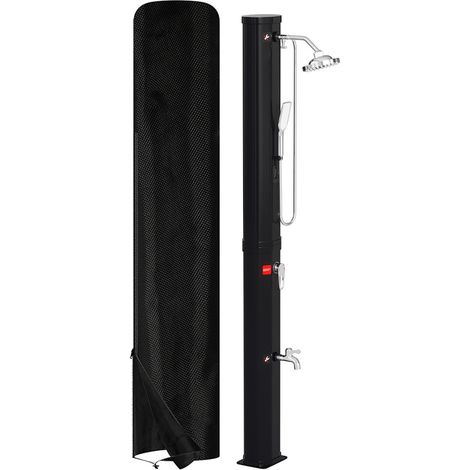 Jiubiaz Solardusche 60L Außendusche Gartendusche Schwarz mit Schutzabdeckung und Handbrause für Pool Camping