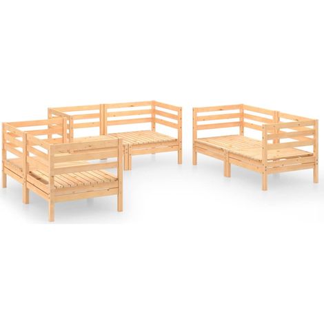 Maison Exclusive - 6-tlg. Garten-Lounge-Set Massivholz Kiefer (1/5)