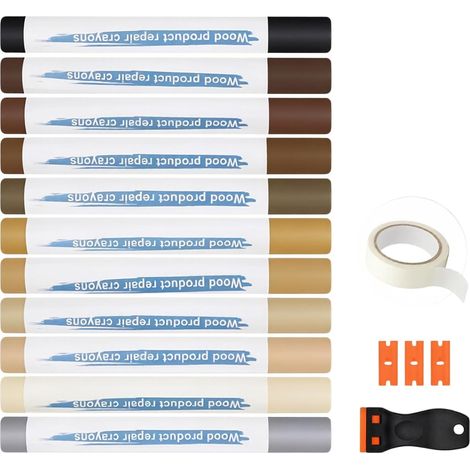 12 Couleurs Kits Reparation Bois Pâte à Boises, Kit Complet Réparations pour Parquet, Pates Bois Rebouchage, Pate a Boises Rebouchage pour Répare Rayures Fissures Trous, Kit Reparation Carrelage (1/5)