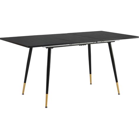 URBAN MEUBLE Tavolo da pranzo rettangolare scandinavo nero chic, allungabile 120-160x80