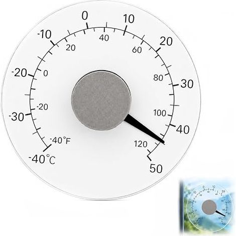 1 Pièce Thermomètre de Fenêtre, Thermomètre Extérieur, Thermomètre Météo, Sans Pile avec Cadran Transparent, Affichage Précis de La Température, pour La Maison Le Bureau Et La Terrasse (1/5)