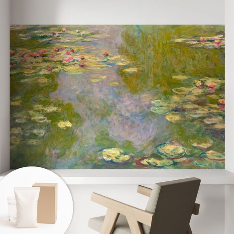 Papier peint intissé avec motifs pour salon et chambre accessoire stylé pour votre intérieur - Colle incluse gratuite Nénuphars 104x70 cm (1/5)