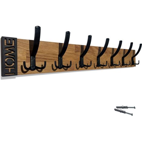 Moderner 80 cm Wandkleiderbügel aus Eiche (1/5)