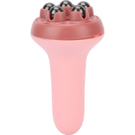 Rouleau de massage magnétique 5 billes, rotation 360° pour soins de la peau et minceur, couleur rose (1/5)