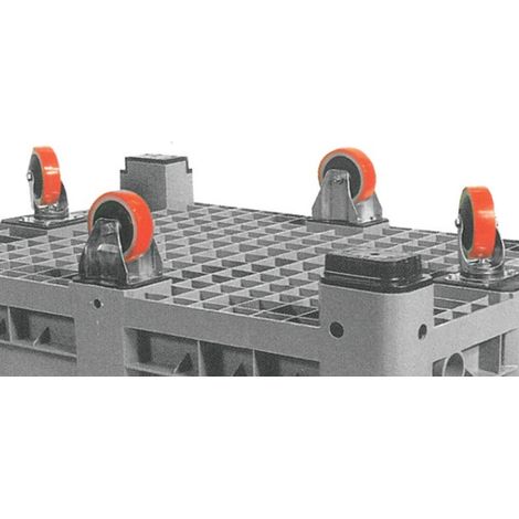 PROVOST - Caisse palette plastique 4 pieds avec demi-porte rabattable et roulettes