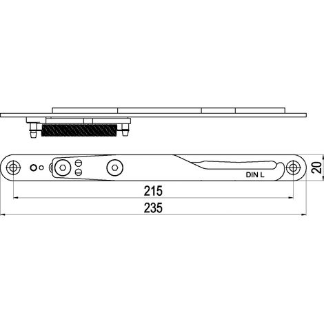 IMH-ABS Mitnehmerhaken GF UNI 20 V Gr.1, 235 x 20 mm,schwarz verzinkt,DIN links