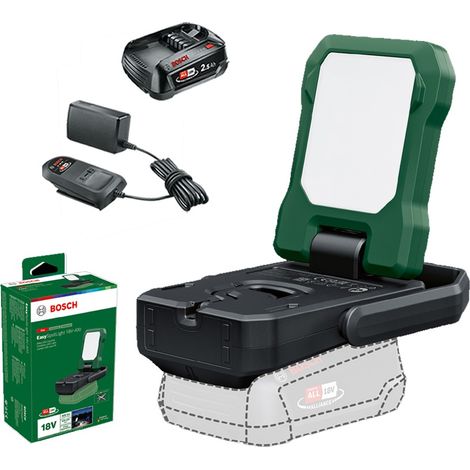 Bosch 06039A1200 Cordless 18v LED Light EasySpotLight 18V-400 USB 2.5AH Battery