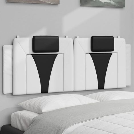 Kopfteil-Kissen "Viana" Weiß und Schwarz 140 cm Kunstleder