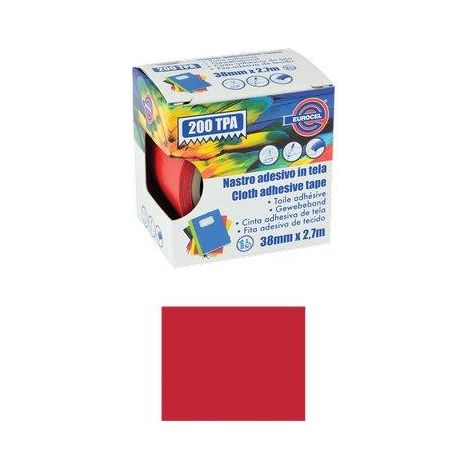 NASTRO ADESIVO TELATO 200 TPA EUROCEL - ROSSO MM 38 ML 2,7- 4 pezzi