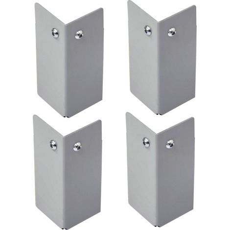 Kit 4 Piedini H10 cm in Metallo Verniciato Grigio Chiaro (1/2)