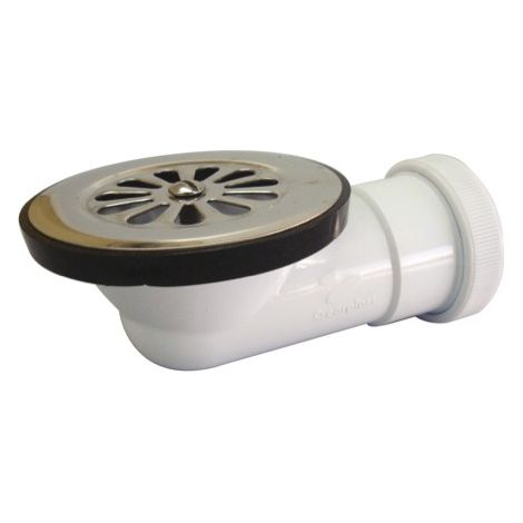 Válvula para plato ducha con salida horizontal. Inoxidable 80 Ø mm - CREARPLAST