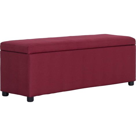 Panca con Vano Portaoggetti 116 cm Rosso Vino in Poliestere vidaXL