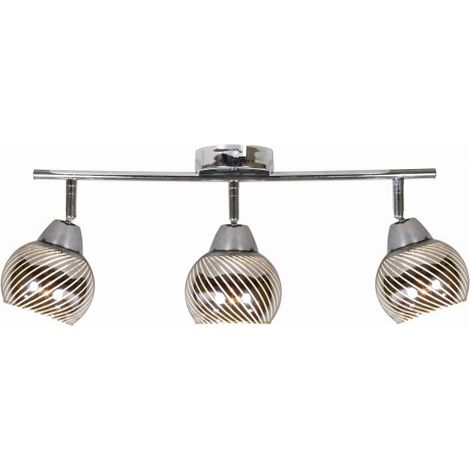 Plafonnier Candellux FORT chrome verre métal 3xE14 IP20
