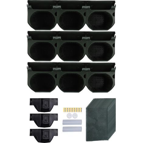 Vertical wall-mounted plant pots, indoor and outdoor, with 9 pockets, garden-mounted flower pot holder, for vegetables, fruits, greenery (1/5)