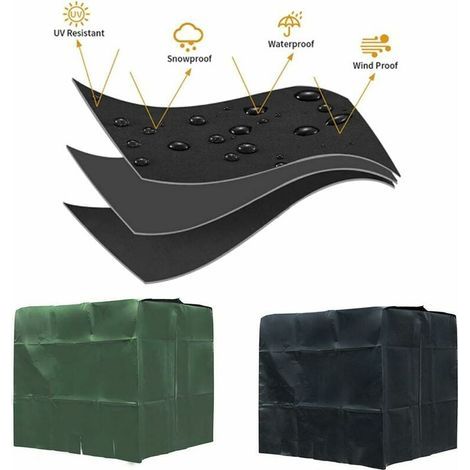 Lona protectora para tanque IBC, lona de tejido Oxford 210D para contenedor IBC de 1000 L, cubierta protectora impermeable para IBC, tapa para tanque de agua de 120 x 100 x 116 cm (verde). (1/3)