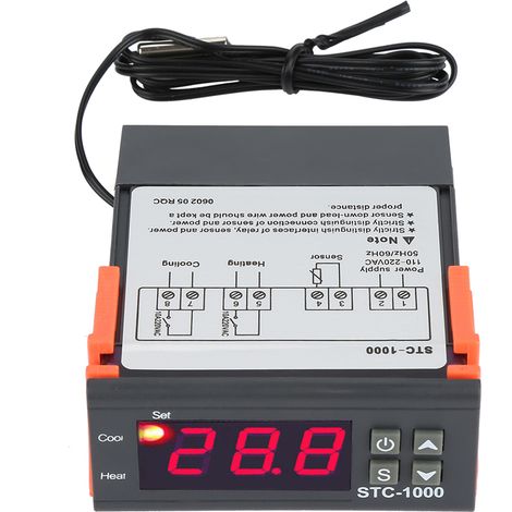 Contrôleur de température numérique multifonction STC-1000 de haute qualité avec capteur (1/5)