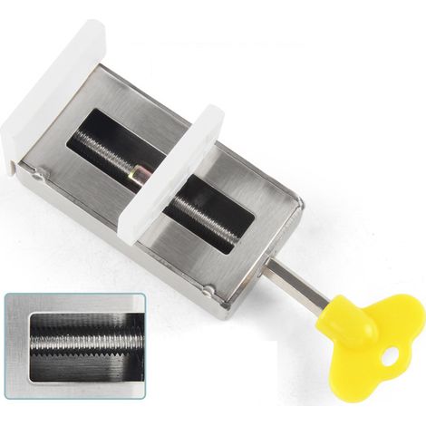 Lot de 2 Verrous de Fenêtre, Sécurité Foyer pour Fenêtre et Baie Coulissante, Bloque Fenêtre Réglable en Alliage d'Aluminium avec Clé (1/5)