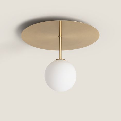 Plafonnier Métal et Verre Moonlight Brass Doré