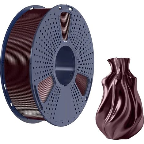 Filamento per stampante 3D, miscela di TPU e PLA, finitura superficiale effetto seta, TPU SILK Burgundy (1/2)