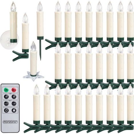 30 Bougies LED Multicolores pour Sapin de Noël : 3 attaches différentes (1/5)