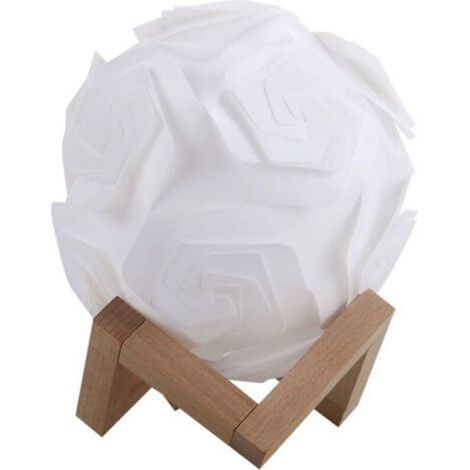 Lampe de nuit - Lampe de bureau LED créative à monter soi-même, petite lampe USB avec support en bois (1/4)
