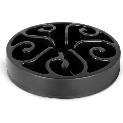 Anti-Greed Bowl for Cats or Dogs, Interactive Tray to Prevent Anxiety, for Small, Medium and Large Pets (Black) YMYNY