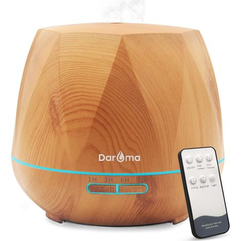 Diffuseur arômes 550 ml télécommande, humidificateur LED ambiance arrêt automatique (1/5)