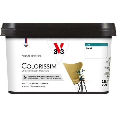 Peinture murale intérieure Colorissim® V33 Blanc Mat 2,5L