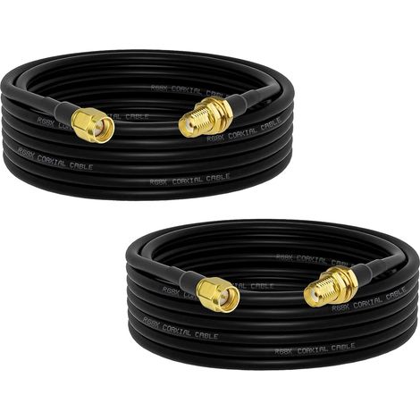 2 Câble Antenne SMA, Extension RG8X 3m, Connecteur Mâle Femelle, Impédance 50 Ohm, Pour Routeur Wifi SDR (1/5)