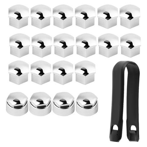 20 pièces 17mm écrou roue de voiture Auto moyeu vis Protection antivol couvercle argent