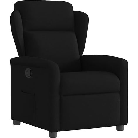 Sillón reclinable de tela negro vidaXL