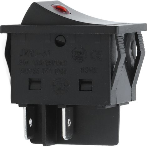 Interrupteur marin, matériau ABS, 4 broches, avec voyant lumineux, convient aux applications automobiles et marines, 125/250 V CA. (1/5)