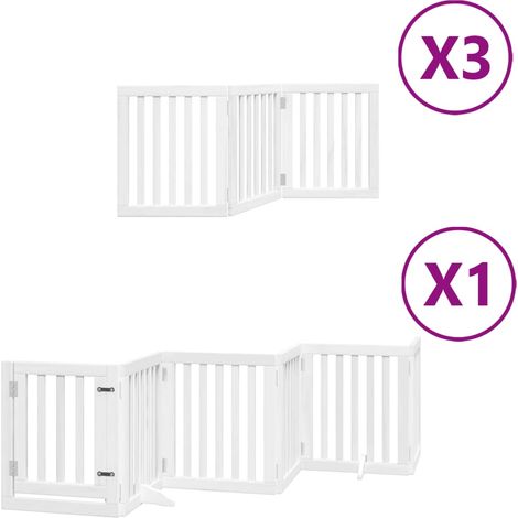 Barrière de sécurité pour chien animaux de compagnie porte pliable 15 panneaux bois de peuplier blanc