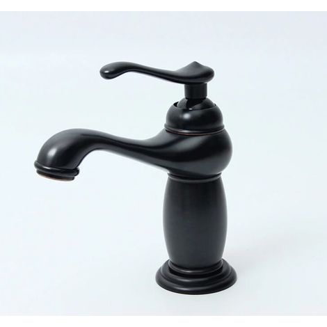 et de lavabo et de lavabo en laiton européen à poignée unique vintage - Noir (1/4)