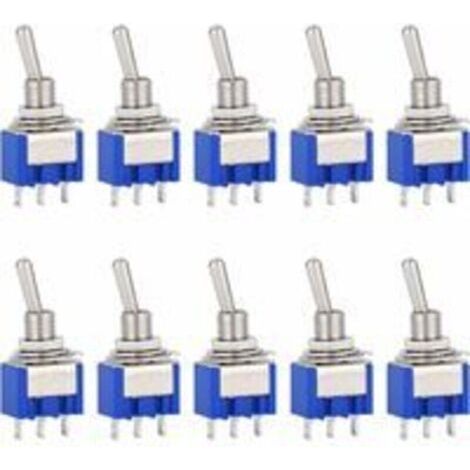 10 pezzi Interruttore a bilanciere mini a 2 posizioni a 3 pin AC 125V 6A per Arduino, per auto, camion, barche, veicoli