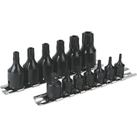 Sealey Premier TRX-Star Security Socket Bit Set 1/4"" & 3/8""Sq Drive 13pc AK5585