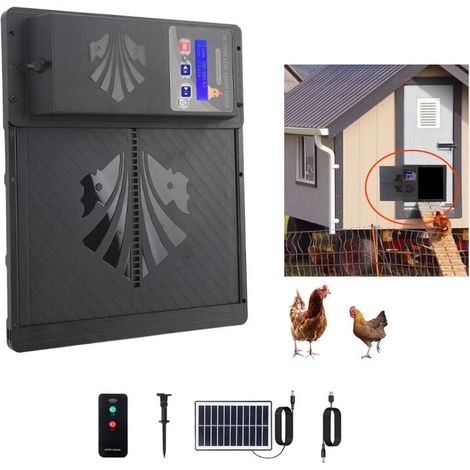 Porte de Poulailler Automatique Solaire 3 en 1 - Minuterie & Détecteur de Lumière - Étanche IP45 - USB/Alimentation Solaire - Pour Ferme et Jardin (1/5)