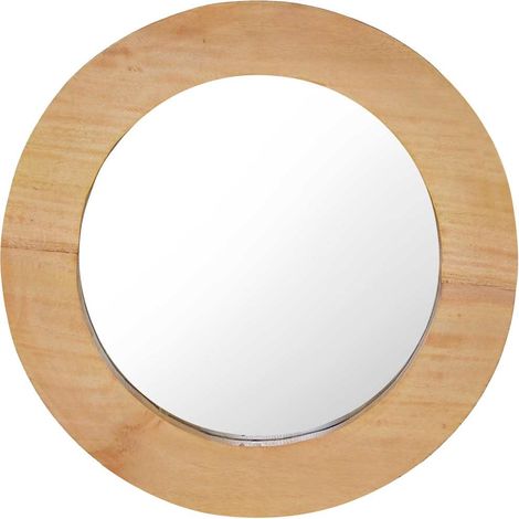 Miroir mural Style baroque - Miroir simple de salle de bain 40 cm Teck Rond BV712349 - BonneVie (1/5)