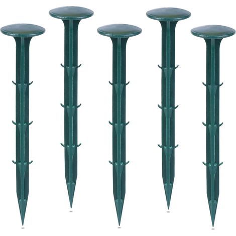 Plastique Piquets de Fixation de Jardin,pour Jardin pour la Fixation des Tissus Anti Mauvaises Herbes Protection Contre Les UV (200 pièces, Vert) (1/5)