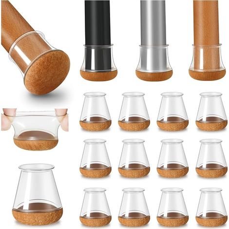 40 Pièces Protection Pied de Chaise Silicone Transparent Diamètre 14-20mm (1/5)
