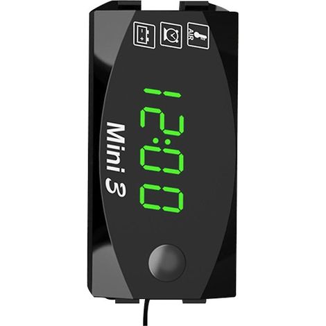 Motorrad-Gleichstrom-Zeitschaltuhr (6–30 V), 3-in-1, Thermometer, Spannungsmesser, IP67 wasserdicht, Test