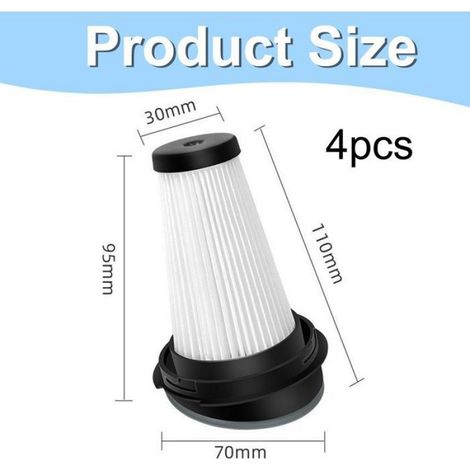Filtre De Rechange - Pour Aspirateur Balai Rowenta X-pert 3 60 Et X-pert 160 - Compatible RH72xxx RH6921WO RH6933WO RH6971WO RH6974WO ZR005 - Lot De 4 (1/5)