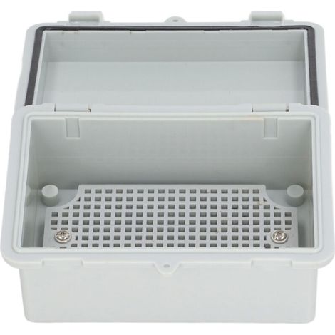 Wasserdichter Elektroverteilerkasten, isolierter und staubdichter Außenverteilerkasten mit Klappdeckel, Kunststoffclip für Heimwerkerprojekte, grau (1/4)
